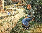 Camille Pissarro Sitting in the garden of the maids Spain oil painting artist
